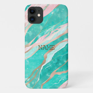 Pink and turquoise marble texture Case-Mate iPhone case