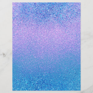 Pink and Turquoise Ombre Shimmer Scrapbook Paper