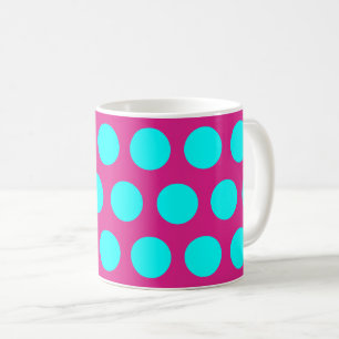 Pink and turquoise polka dots Coffee Mug