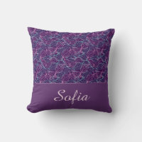 Pink and turquoise stylised leaves purple Pattern