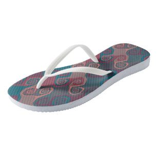 Pink and Turquoise Swirl abstract Jandals