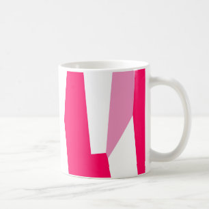 pink and white abstract coffee mug