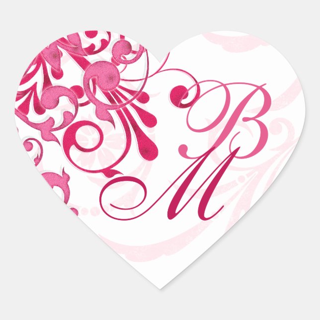 Pink and White Abstract Floral Envelope Seal (Front)