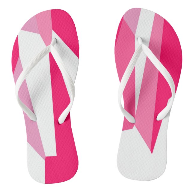 pink and white abstract  jandals (Footbed)