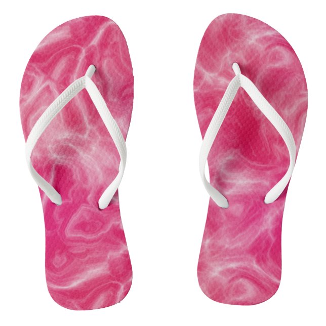 pink and white Abstract Jandals (Footbed)