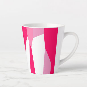 pink and white abstract  latte mug