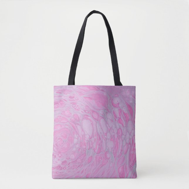 PINK AND WHITE ABSTRACT PAINTING2 TOTE BAG (Front)