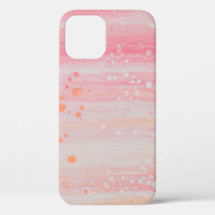 Pink and white abstract painting iPhone 12 case