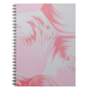 Pink and white abstract painting notebook