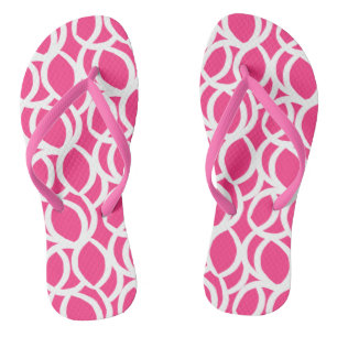 Pink and White Abstract Pattern Jandals