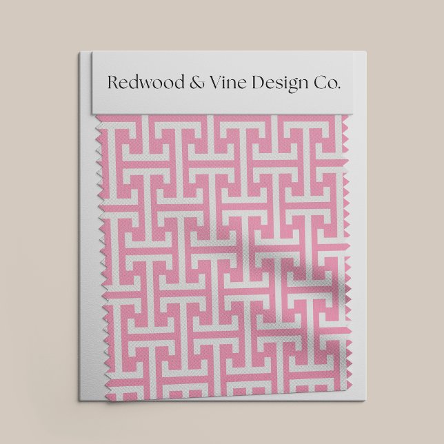Pink and White // Any Colour Preppy Greek Pattern Fabric (Creator Uploaded)