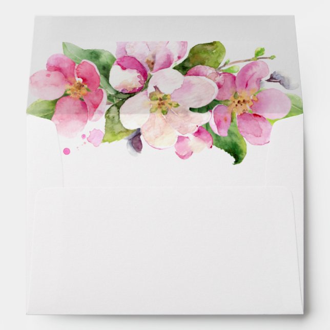 Pink and White Apple Blossoms Envelope (Back (Bottom))
