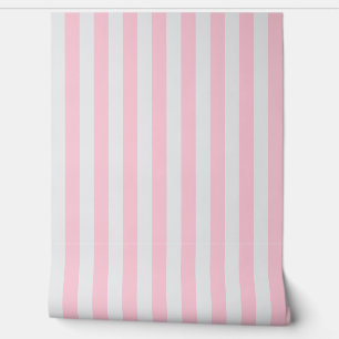 Pink and white awning stripe  wallpaper