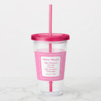 Pink and White Baby Boy Shower Party Bible Verse