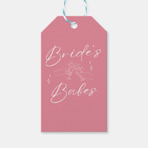 Pink and White Bachelorette Party Bridesmaid Gift Tags