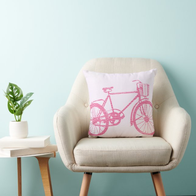 Pink and White Bicycle Pillow (Chair)