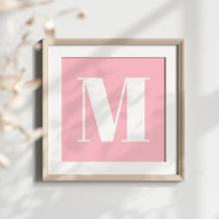 Pink and White Bold Stylish Monogram