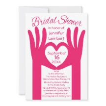 Pink And White Bridal Shower Heart Hands of Love