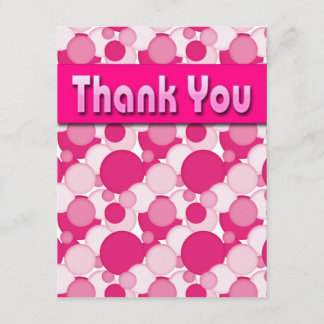 PINK AND WHITE BUBBLES THANK YOU NOTES INVITATION