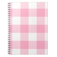 Pink and White Buffalo Check Notebook