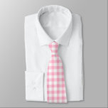 Pink and White Buffalo Check Tie<br><div class="desc">This bold gingham print mixes modern and classic for a stunning fashion statement.</div>