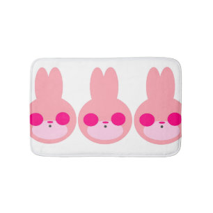 Pink and White Bunny Bath Mat