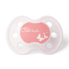 Pink and White Butterfly Personalised Baby Pacifer
