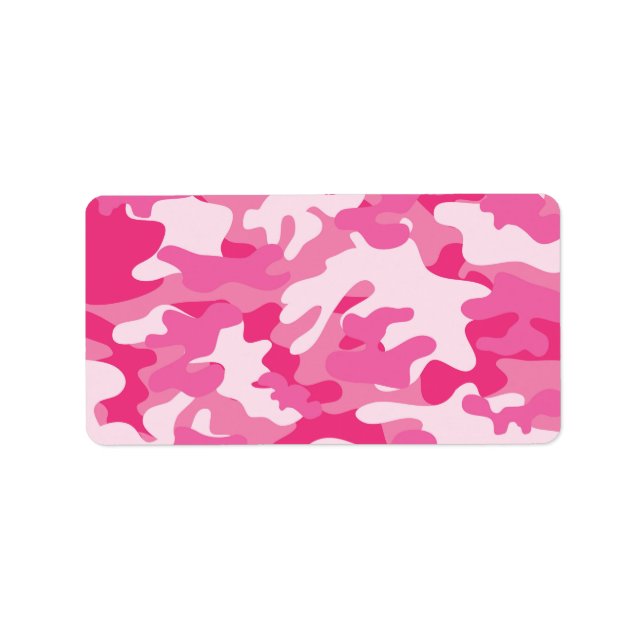 Pink and White Camo Design Label (Front)