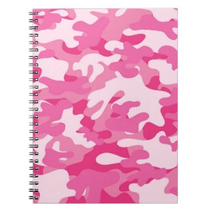 Pink and White Camo Design Spiral Notebook