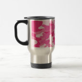 Pink and White Camo Design Travel Mug (Left)