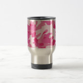 Pink and White Camo Design Travel Mug (Center)