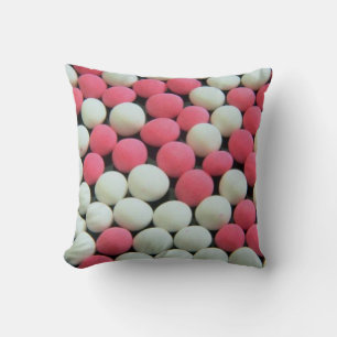 Pink and White Candy Pattern Cushion