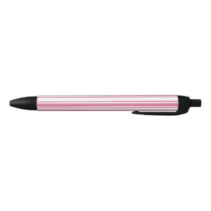 Pink and white candy stripes black ink pen