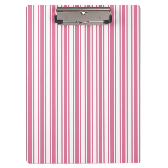 Pink and white candy stripes clipboard (Front)