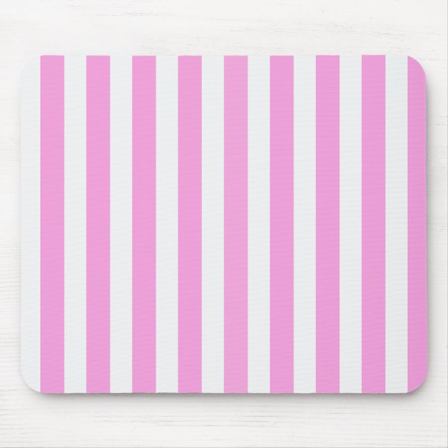 Pink and white candy stripes mouse pad (Front)