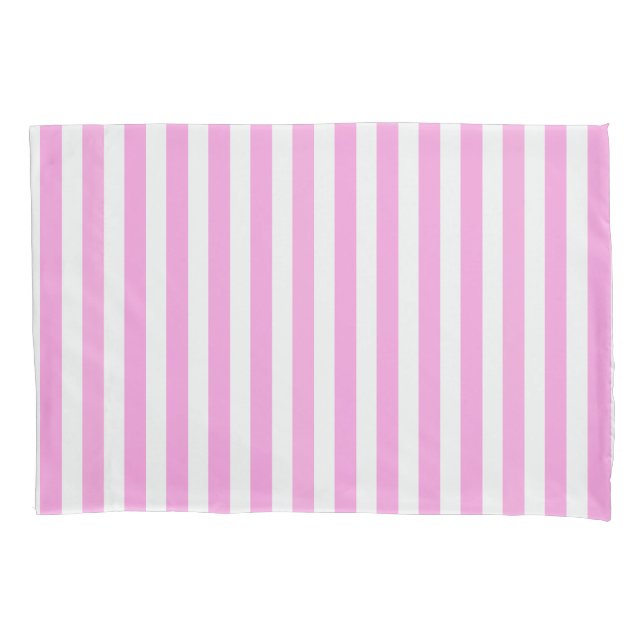 Pink and white candy stripes pillowcase (Front)