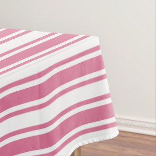Pink and white candy stripes tablecloth