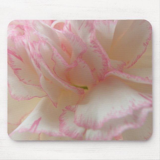 Pink and White Carnation Mousepad (Front)