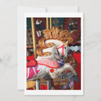 Pink and white carousel horse photograph fair