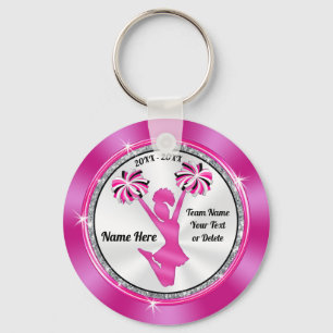 Pink and White Cheap Cheer Gifts or Your COLORS Key Ring
