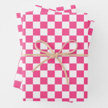 Pink and White Chequered Print