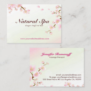 Pink And White Cherry Blossom Business Card
