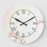 Pink And White Cherry Blossom Nature Roman Numeral