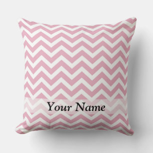 Pink and white chevron cushion