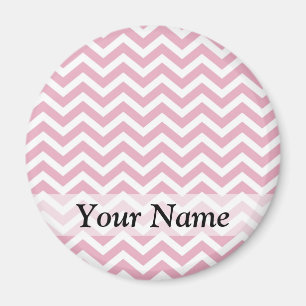 Pink and white chevron magnet