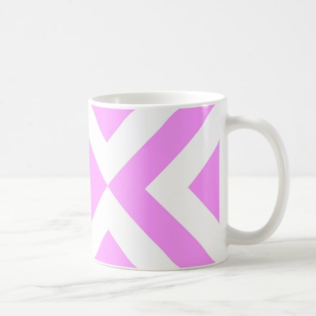 Pink and White Chevrons Coffee Mug (Right)