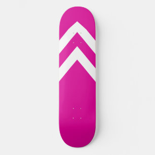Pink and White Chevrons Skateboard Deck