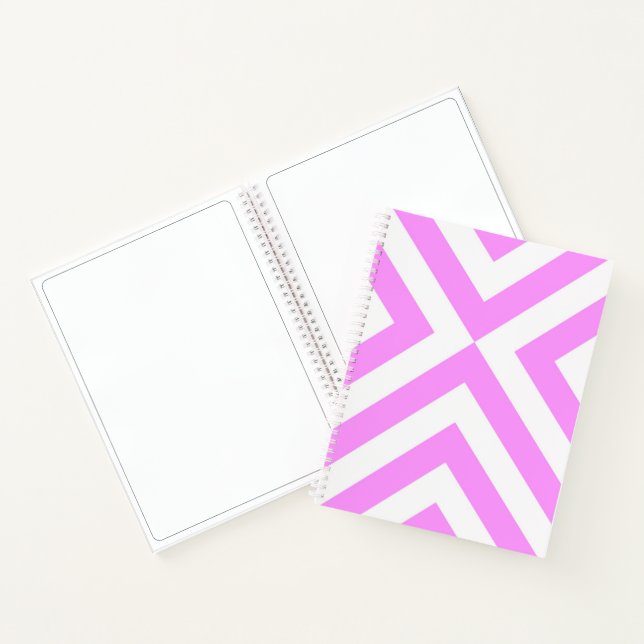 Pink and White Chevrons Sketchbook Notebook (Inside)