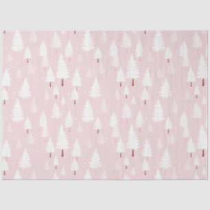Pink and White Christmas Trees Christmas Tissue Paper