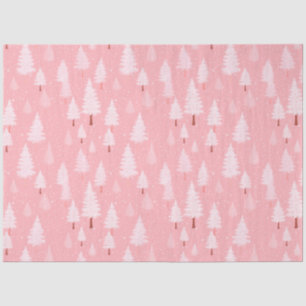 Pink and White Christmas Trees Christmas Tissue Paper